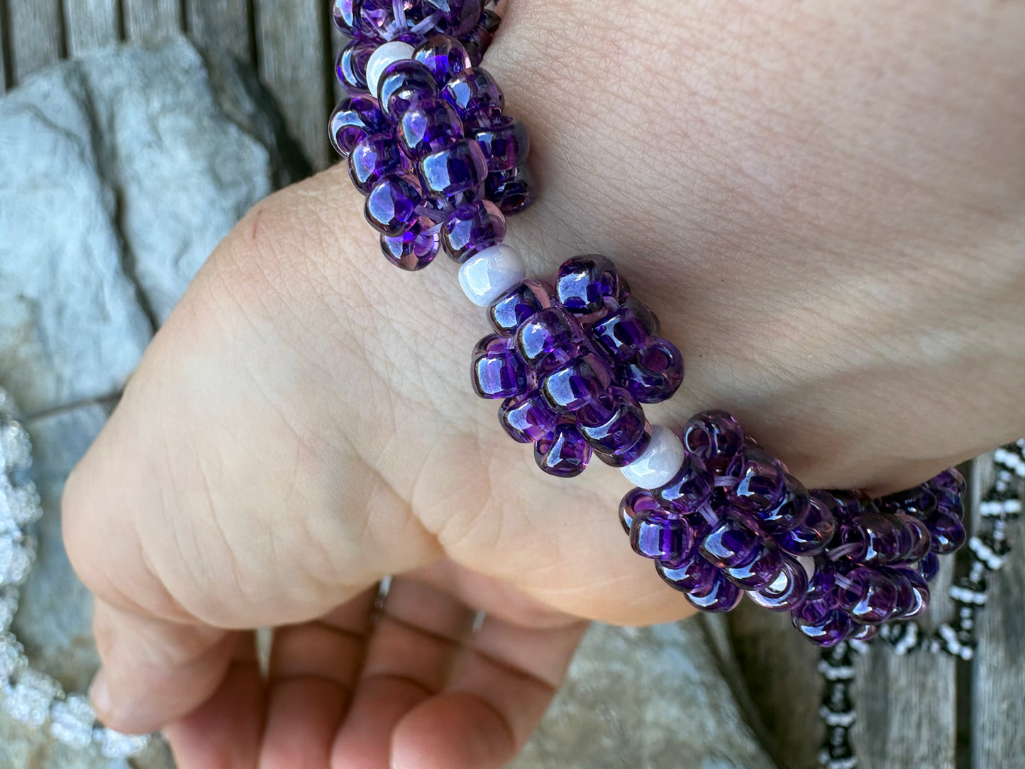 Miyuki beaded berry bracelet