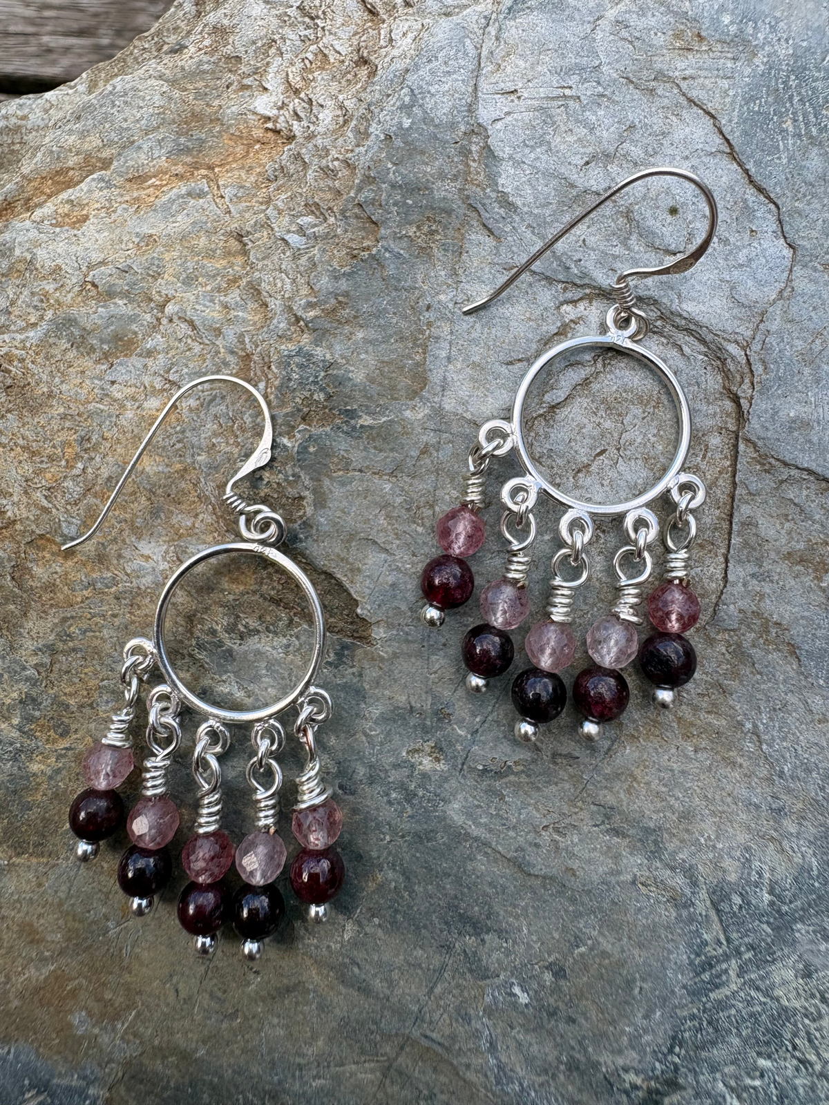 Blushing romance chandelier earring